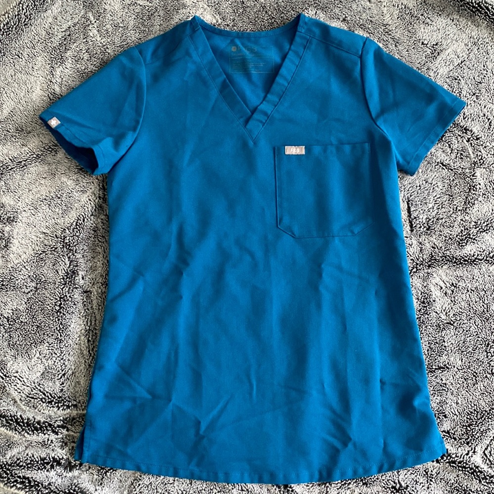 FIGS xxs alpine blue Catarina scrub top